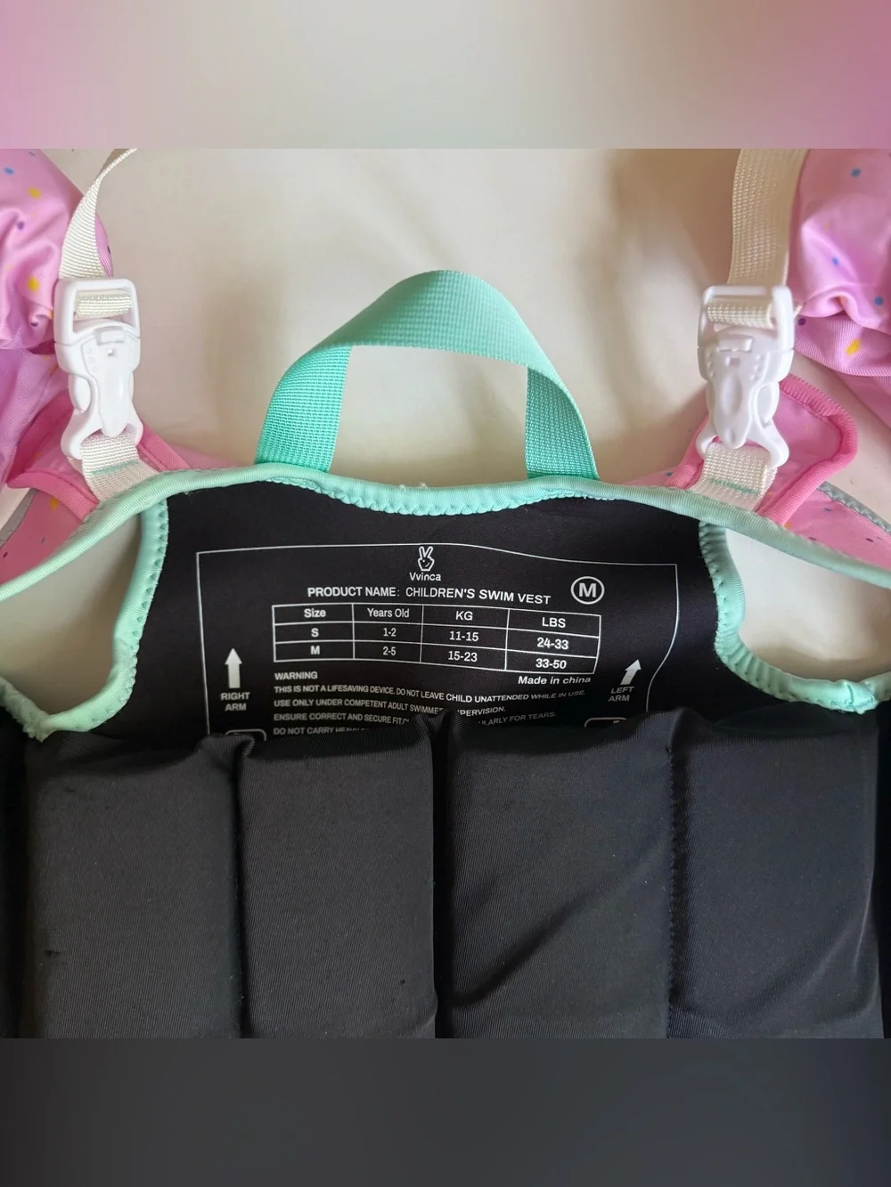 Toddler Swim Vest Floaties Puddle Jumper 2-5 years Size M 33-50lbs Girls Unicorn